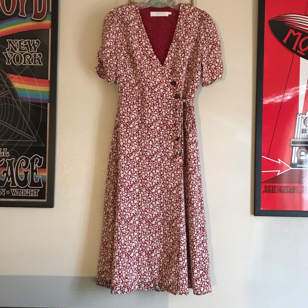 ASTR the Label Red Wrap Dress